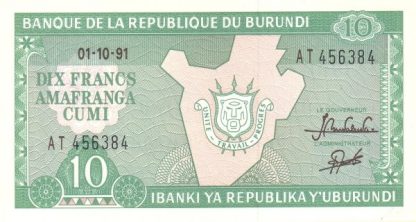 Burundi 10 Frank 1991 UNC