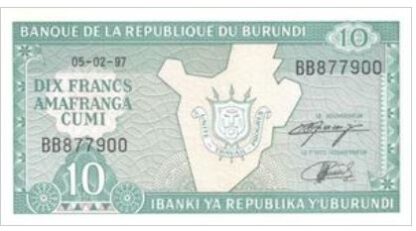 Burundi 10 Frank 1997 UNC