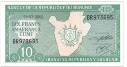 Burundi 10 Frank 2005 UNC