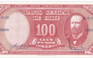 Chili 10 Centesimos on 100 Pesos UNC