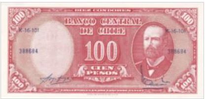 Chili 10 Centesimos on 100 Pesos UNC