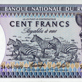 Rwanda 100 Frank 1989 UNC