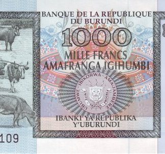 Burundi 1000 Frank 2009 UNC