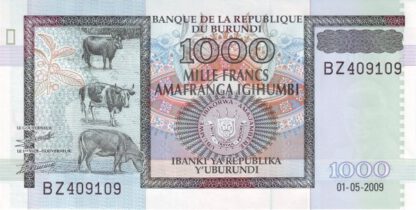 Burundi 1000 Frank 2009 UNC