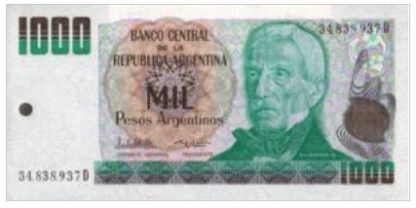 Argentina 1000 Pesos 1983/85 UNC
