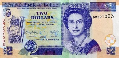 Belize 2 Dollar 2014 UNC