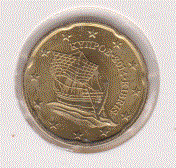 Cyprus 20 cent 2014 UNC