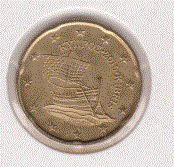 Cyprus 20 cent 2015 UNC