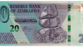 Zimbabwe 20 Dollar 2020 UNC