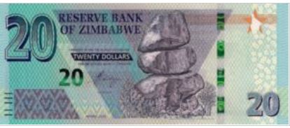 Zimbabwe 20 Dollar 2020 UNC
