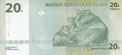 Rep du Congo 20 Frank 2003 UNC