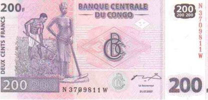 Rep Du Congo 200 Frank 2007 UNC