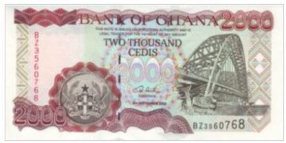 Ghana 2000 Cedis 2002 UNC