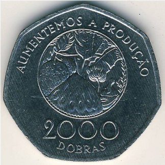 St Thomas & Prince Island 2000 Dobras 1997 UNC