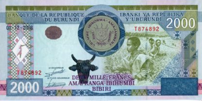 Burundi 2000 Frank 2008 UNC