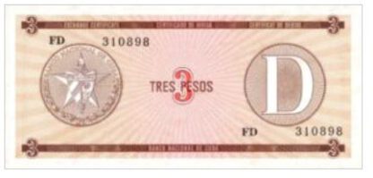 Cuba 3 Pesos 1985 UNC