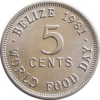 Belize 5 Cent 1981 UNC