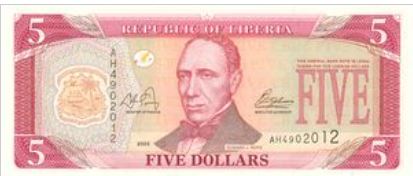 Liberia 5 Dollar 2003 UNC