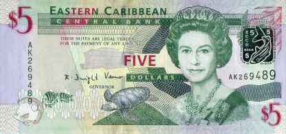 Eastern Caribbean 5 Dollar 2008 UNC