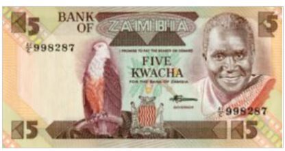 Zambia 5 Kwacha 1988 UNC