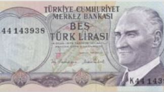 Turkije 5 Lira 1970 UNC