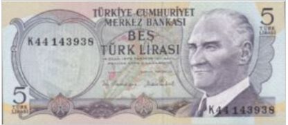 Turkije 5 Lira 1970 UNC