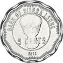 Sierre Leone 5 Cent 2022 UNC