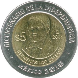 Mexico 5 Pesos 2008 UNC