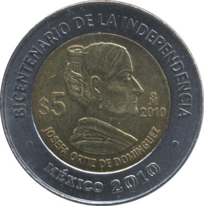 Mexico 5 Pesos 2010 UNC