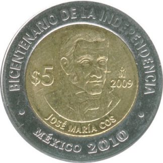 Mexico 5 Pesos 2009 UNC
