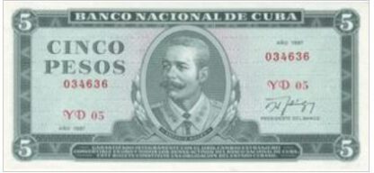 Cuba 5 Pesos 1987 UNC
