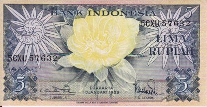 Indonesie 5 Rupees 1959 UNC