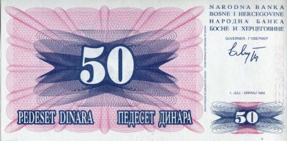 Bosnie Herzegovina 50 Dinara 1992 UNC