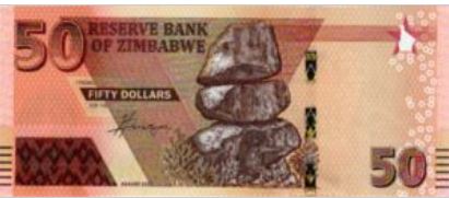 Zimbabwe 50 Dollar 2020 UNC