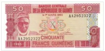Republiek Guinee 50 Frank 1985 UNC