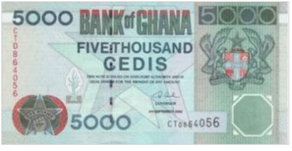 Ghana 5000 Cedis 2002 UNC