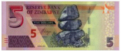 Zimbabwe 5 Dollar 2019 UNC