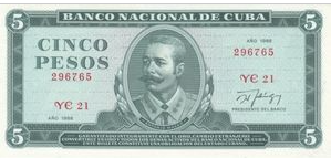 Cuba 5 Peso 1988 UNC