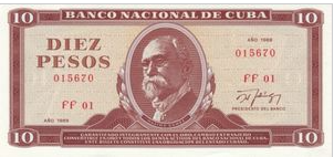Cuba 10 Peso 1989 UNC