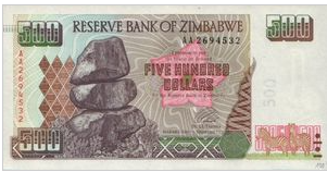 Zimbabwe 500 Dollar 2001 UNC