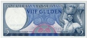 Suriname 5 Gulden 19631,50 UNC