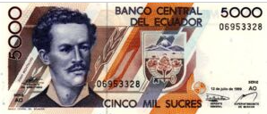 Ecuador 5000 Sucres 1999 UNC