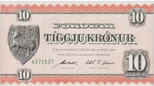 Faeröer Eilanden 10 Kronen 1971 UNC