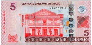 Suriname 5 Dollar 2012 UNC