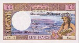 New Hebriden 100 FRank 1977 UNC