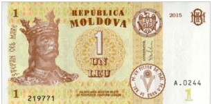 Moldavië 1 Leu 2015 UNC