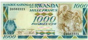 Rwanda 1000 Frank 1988 UNC