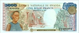 Rwanda 5000 Frank 1988 UNC