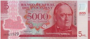 Paraguay 5000 Guaranis 2022 UNC