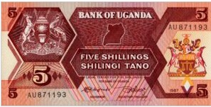 Uganda 5 Shilling 1987 UNC